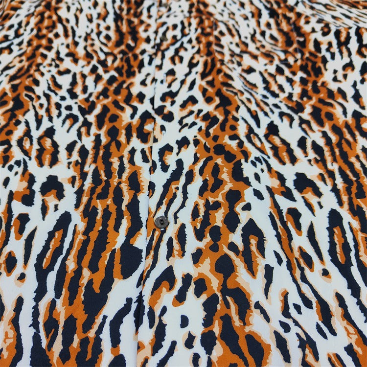 GUILTYPARTIES TIGER Shirts 22AW LEOPARD OPEN Long Sleeve Shirt