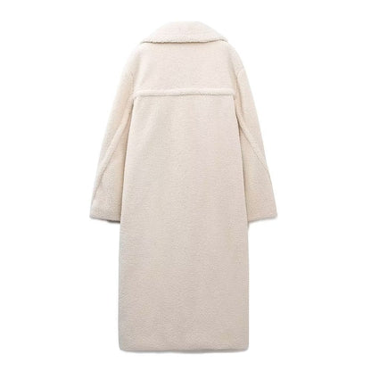 Women Cotton Coat Loose Faux Lamb Fur Coat