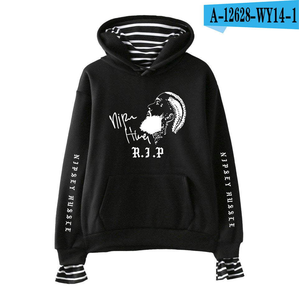 Nipsey Hussle Hoodie Rap Singer Trend False Two-Piece Sweaters