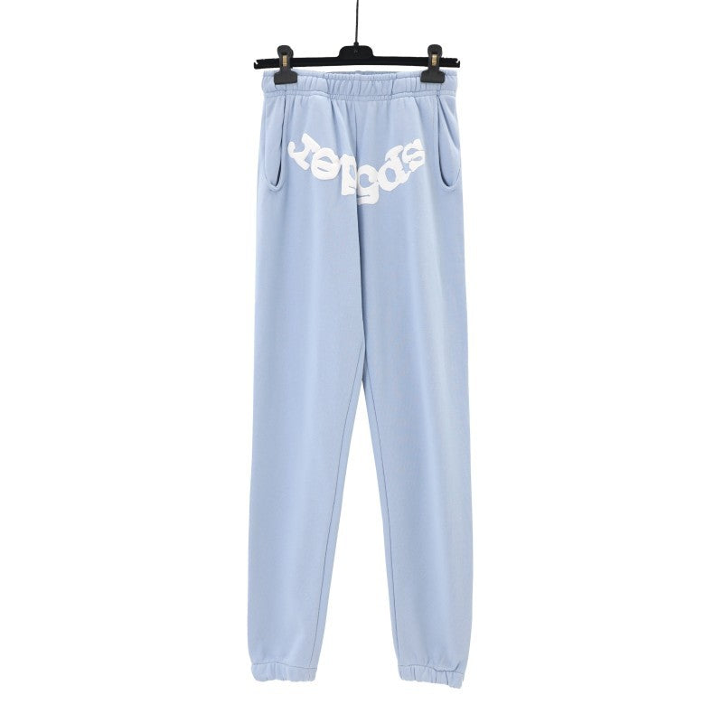 Sp5der Hoodie & Sweatpants 2 Piece Set Spider Web Three-Dimensional Foaming