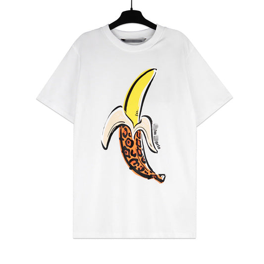 Palm Angle T Shirts Leopard Banana Pattern Loose