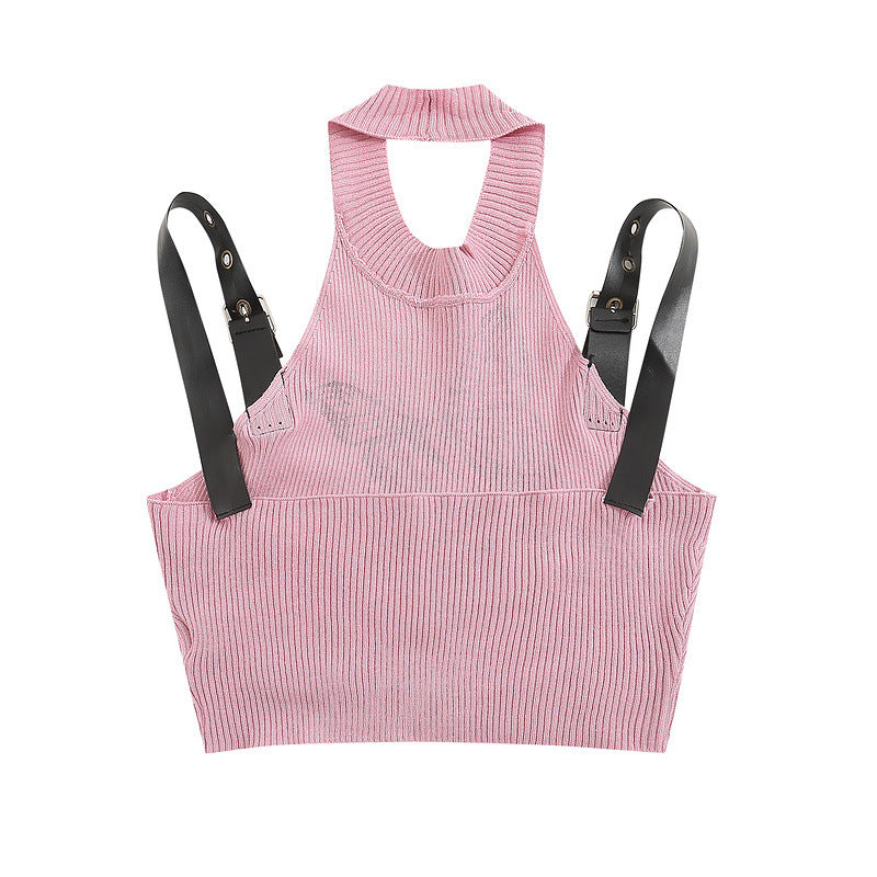 Women Vest Summer Sweet Cool Butterfly Print Halterneck Vest