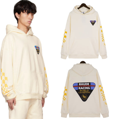 Rhude Hoodie Triangle Label Letter Print Hooded Sweater Hoodie Jacket