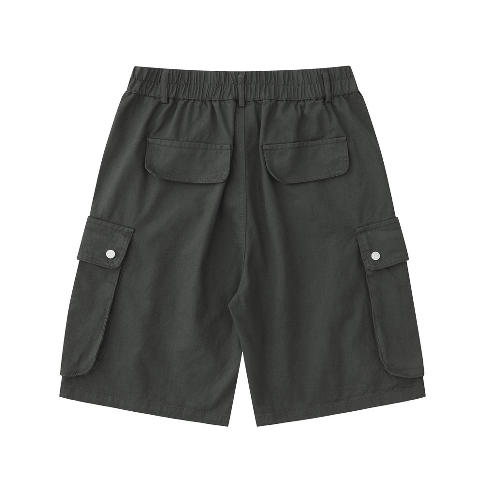 Men Shorts Loose Casual Straight-Leg Multi-Pocket Jeans