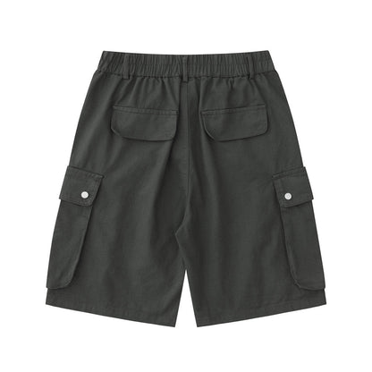 Men Shorts Loose Casual Straight-Leg Multi-Pocket Jeans
