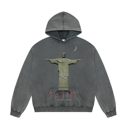 Unisex Hoodies Saint Michael Priest Statue Hoodie