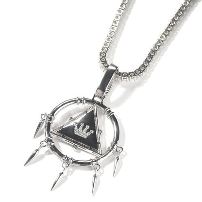 Jewelry Game King Millennium Wisdom Wheel Pendant Necklace Copper Inlaid Zircon Yu-Gi-Oh! Royalty Dog Tags Far East