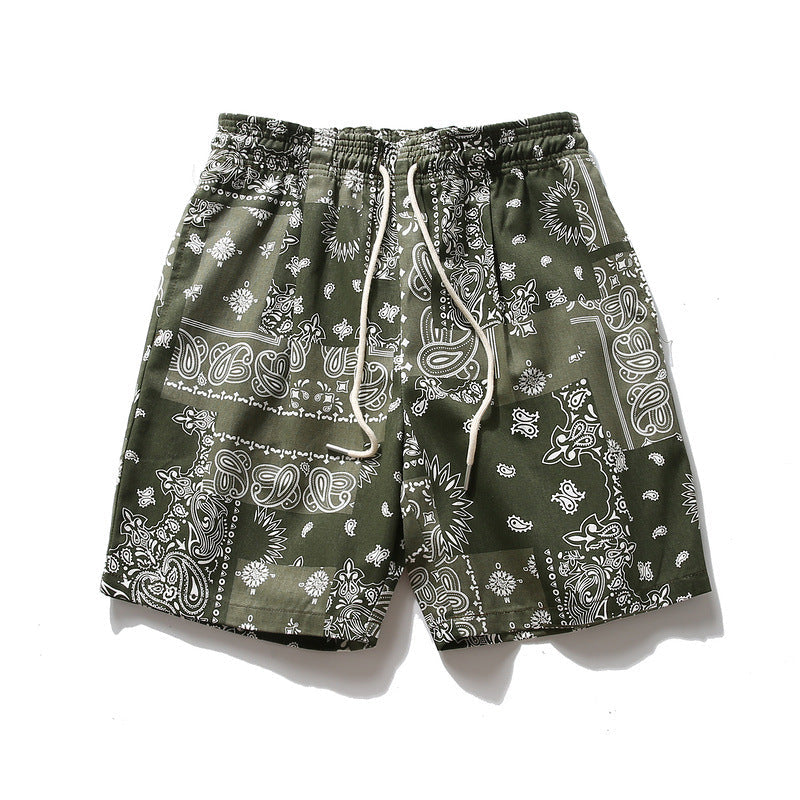 Men Shorts Retro American Style Hip Hop Shorts Loose Straight Sports Casual Shorts