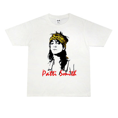 Rock Star T Shirt Patti Smith Personalized Printed T-shirt Washed Distressed Loose Cotton