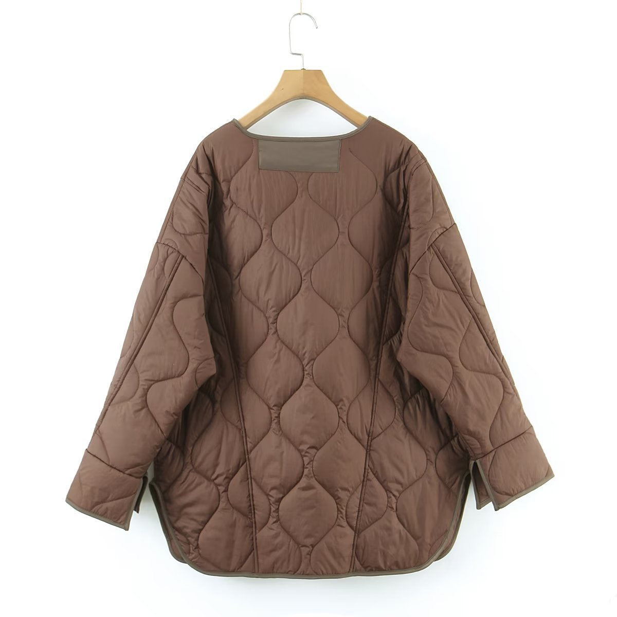 Women Cotton Coat Loose Diamond Lattice Coat