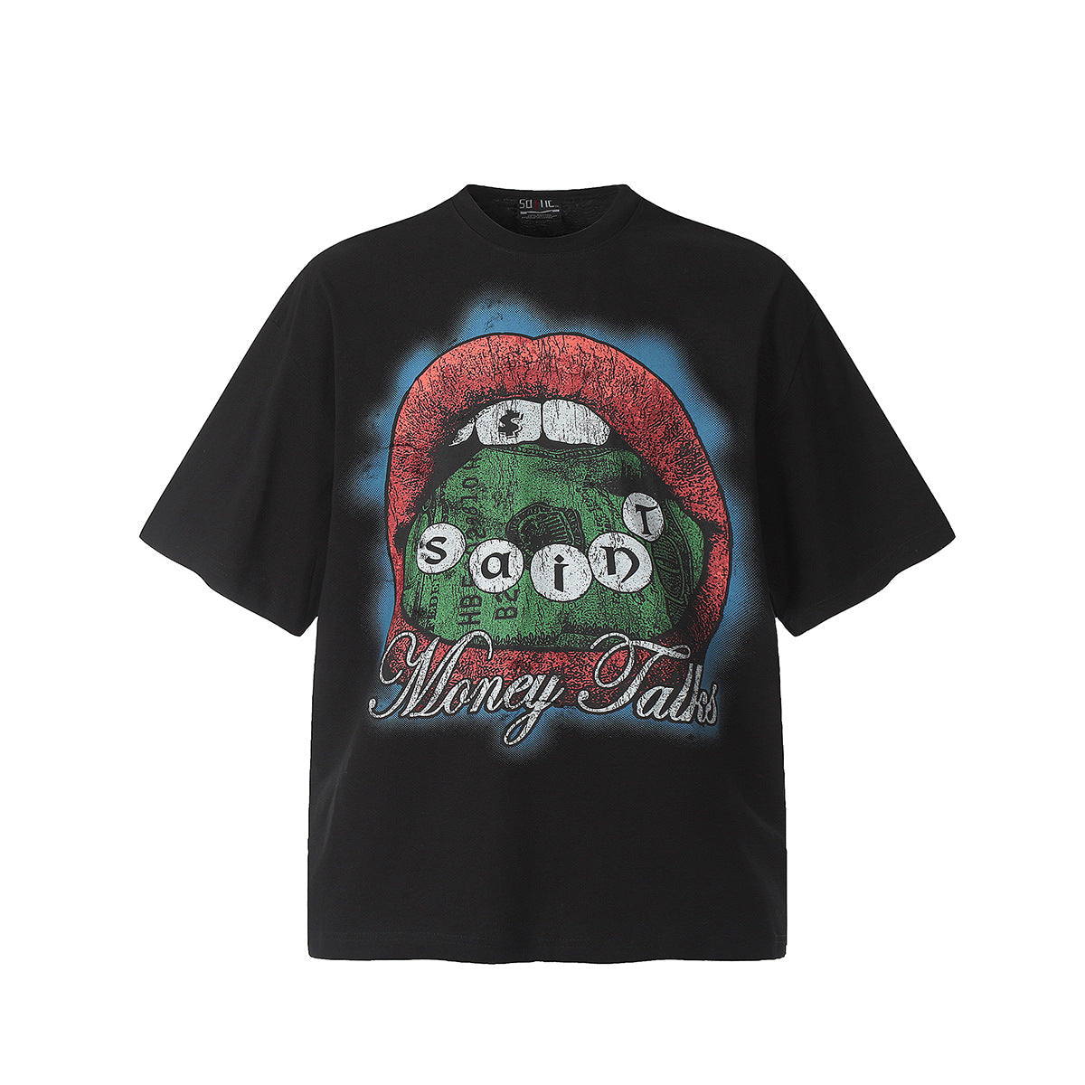 Unisex T-Shirts Saint Michael Vintage Lip Abstract Print Short Sleeve