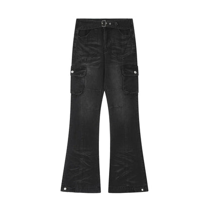 Women Pants Multi-Pocket Skinny Jeans