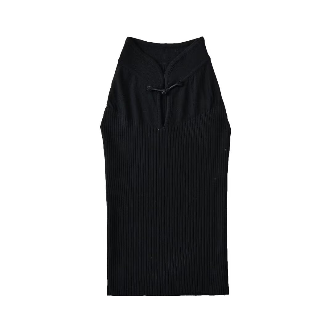 Women Tops Summer Knitted Vest Short Top