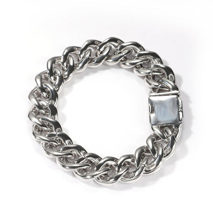 Bracelet 14MMT Square Zircon Hip Hop Cuban Chain Bracelet Spectrum St. Valentine's