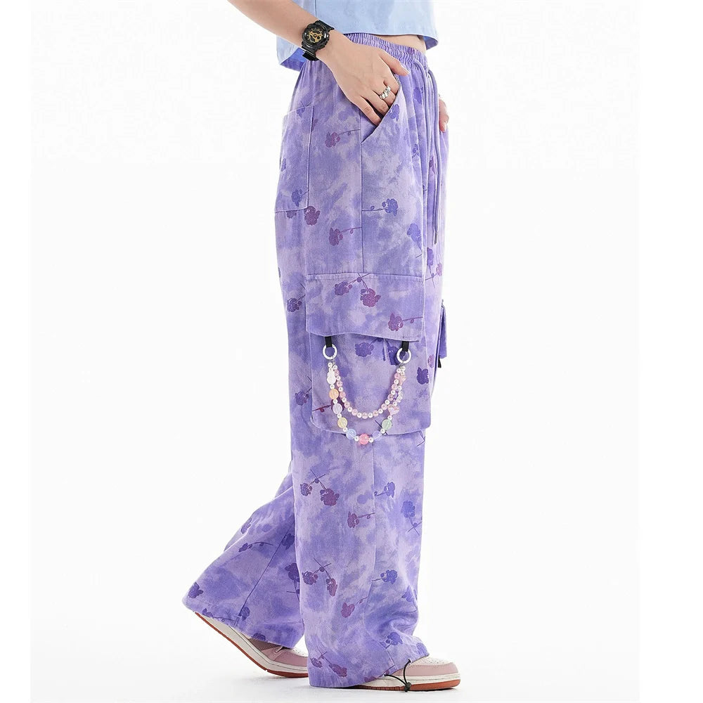 Men Sweatpants Casual Pants Workwear with Pocket Straight-Leg Wide-Leg Pants Drawstring Jogger Pants