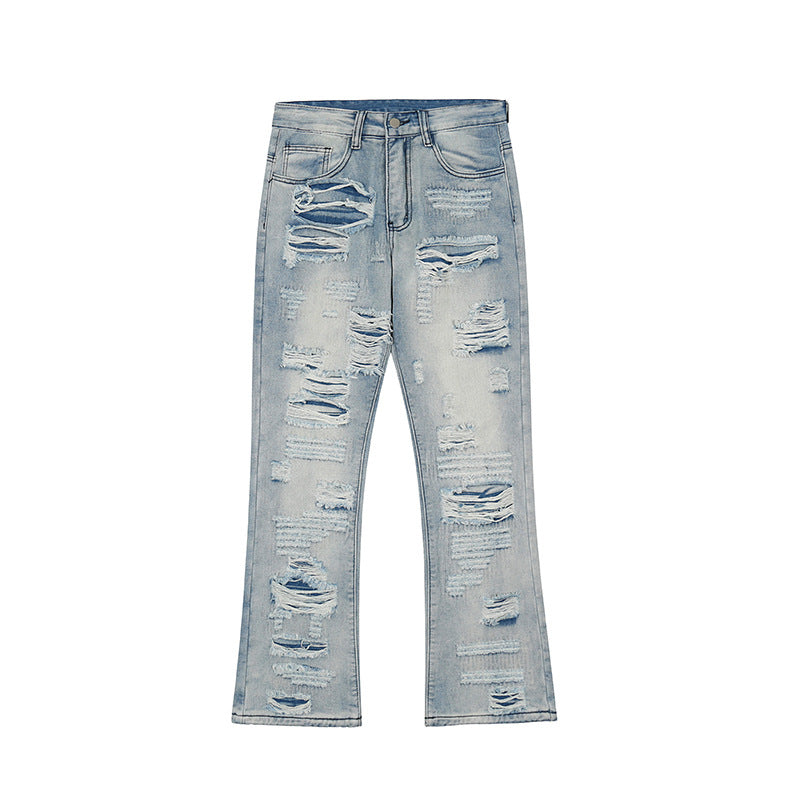 Men Jeans Loose Wide Leg Flared Jeans