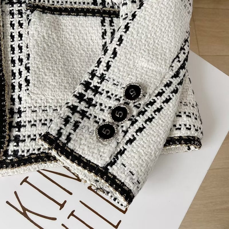 Women Cotton Coat Fashionable All-Match Plaid