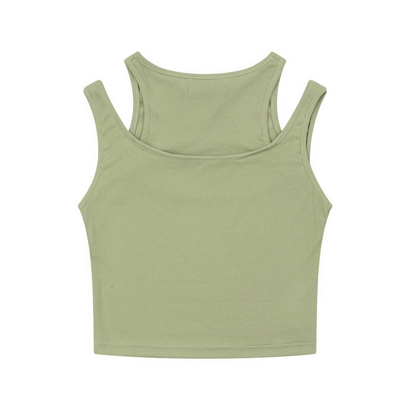 Women Vest Ty2g Vintage Slim-Fitting Suspenders Vest