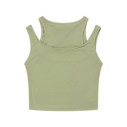 Women Vest Ty2g Vintage Slim-Fitting Suspenders Vest