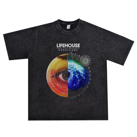 Rock Star T Shirt Lifehouse House of Life Choir Rock Band T-shirt Short Sleeve Loose Men and Women