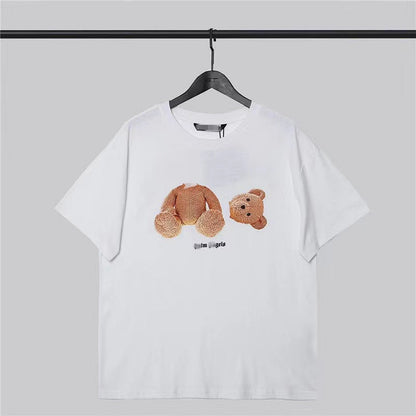 Palm Angle T Shirts Broken Teddy Bear Couple Loose