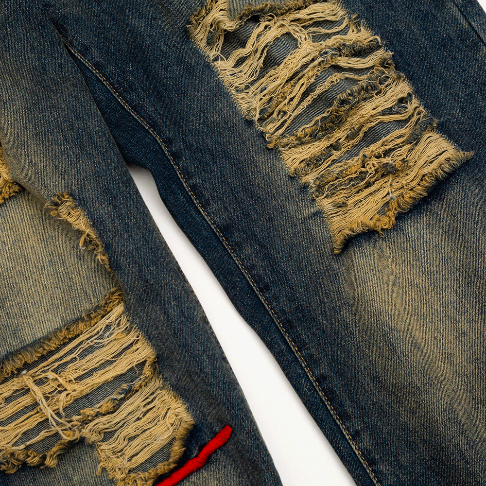 Men Jeans Make Old Ripped Loose Trendy