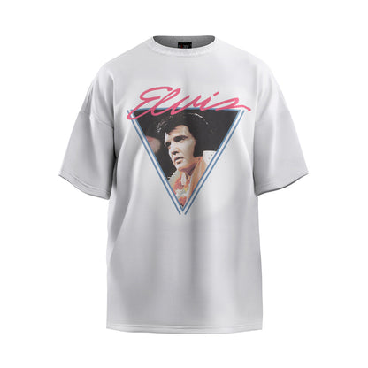 Unisex T-Shirts Loose Cotton Casual Elvis Portrait Print T-Shirt