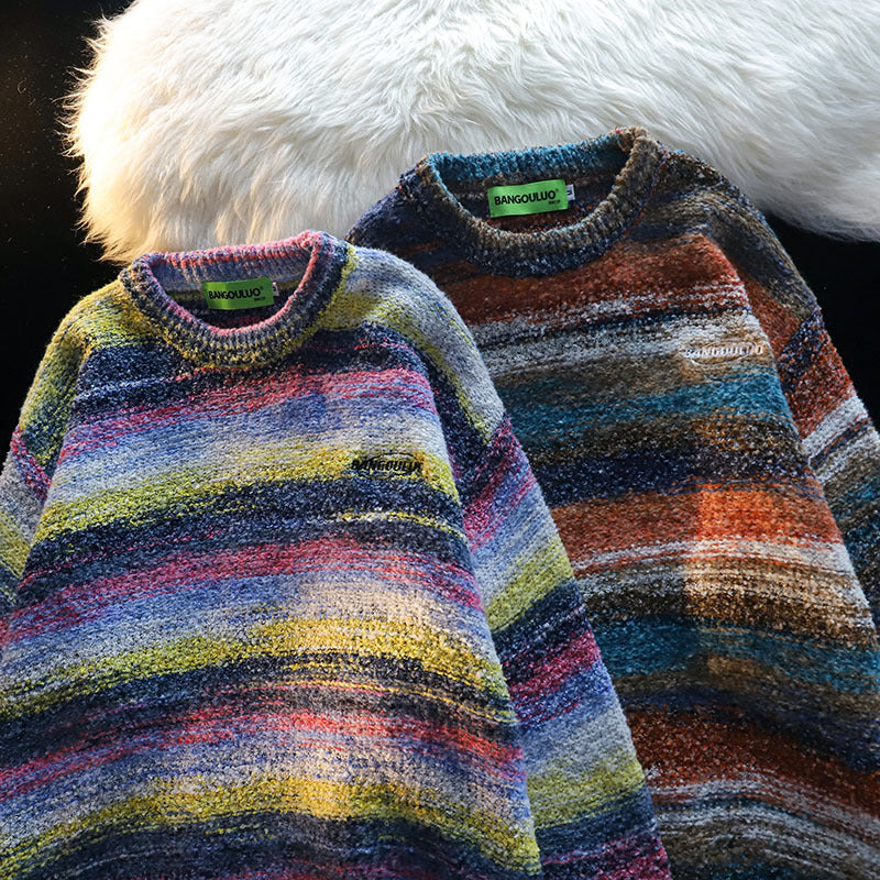 Women Sweater Gradient Oversize All-Matching Knitted Sweater