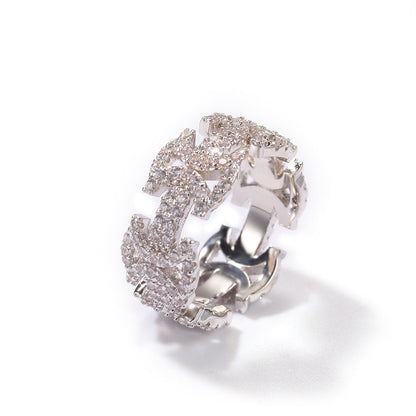 Rings Hip Hop Ring with Zircon Fashion Spectrum St. Valentine's