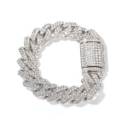 Bracelet Hip Hop Style ins Fashion 18mm Cuban Bracelet Alloy Bracelet Spectrum St. Valentine's