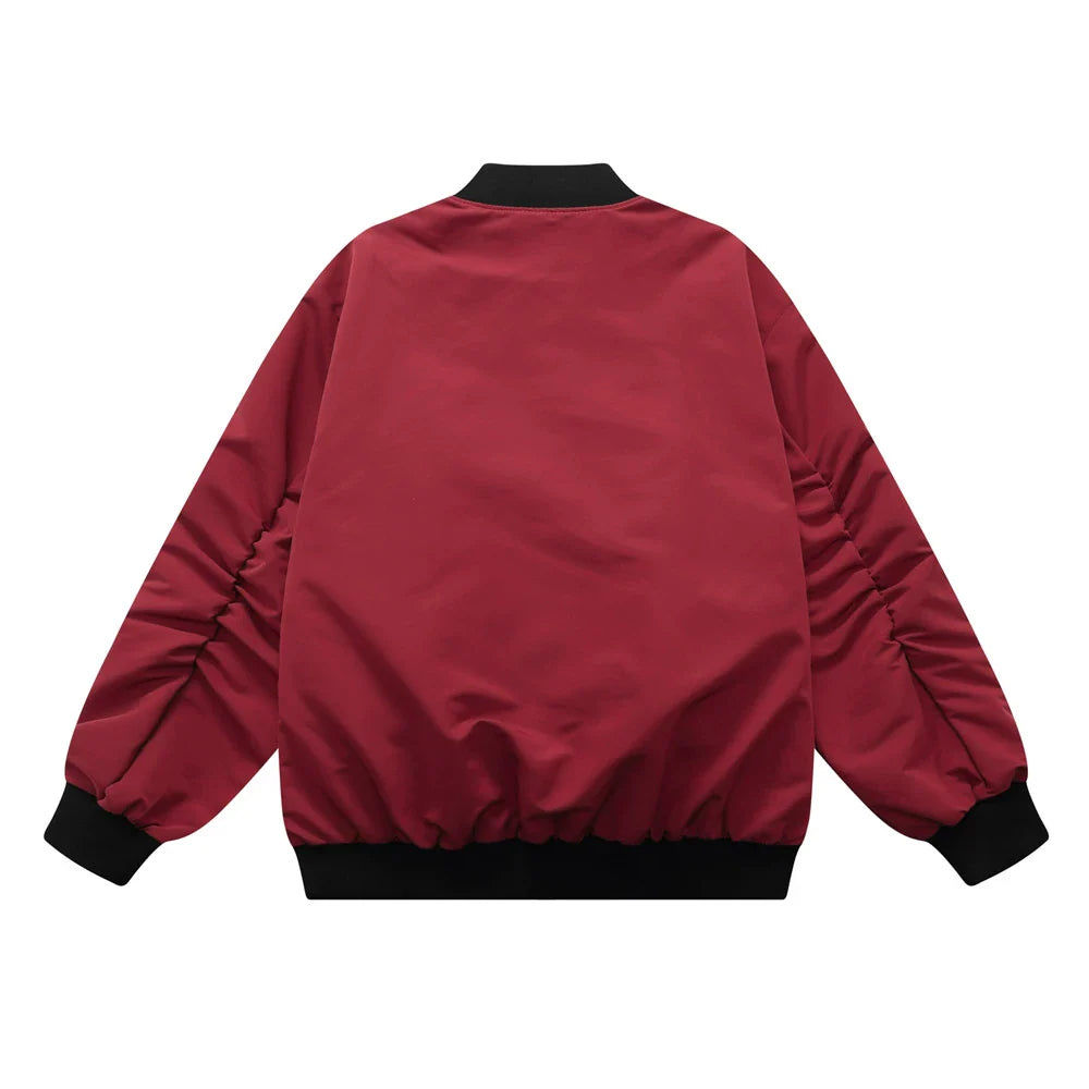 Men Jacket Coat Color Contrast Patchwork Overalls Jacket Men's Vibe Baseball Uniform