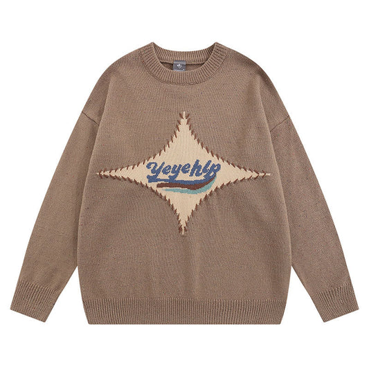 Women Sweater Knitted Retro Easy Matching Loose