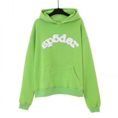 Sp5der Hoodie & Sweatpants 2 Piece Set Spider Web Three-Dimensional Foaming