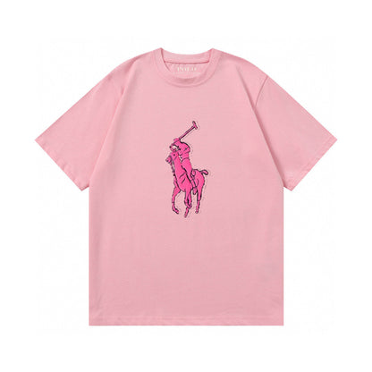 Ralph Lauren T Shirts Cotton Label Short Sleeve Solid Color