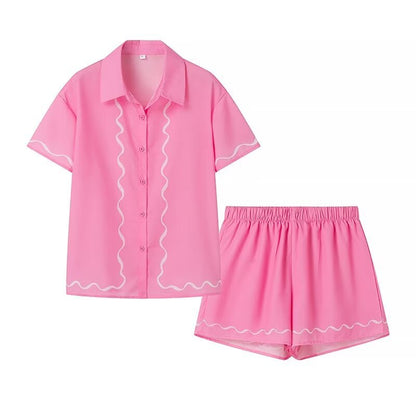 Women Tops Short Summer Shirt Casual Suit