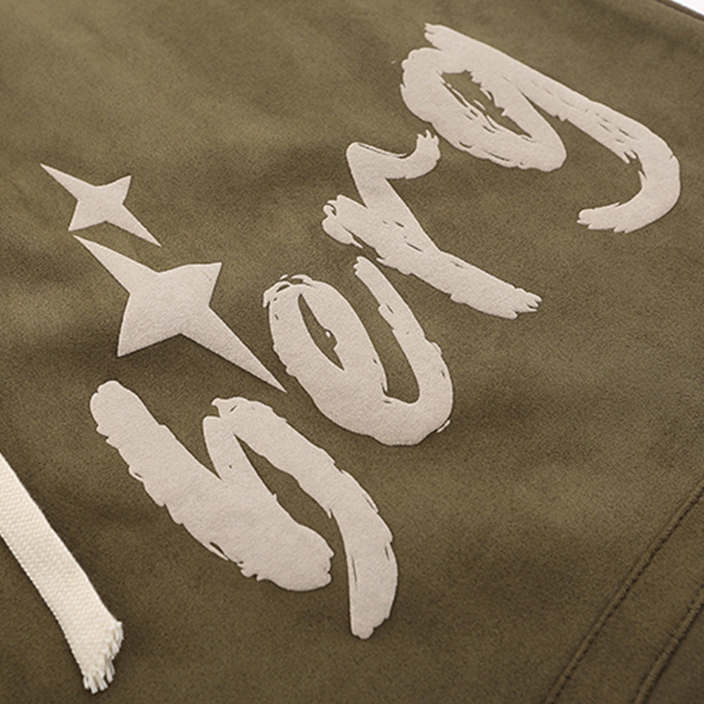 Men Shorts Suede Casual Loose Sports