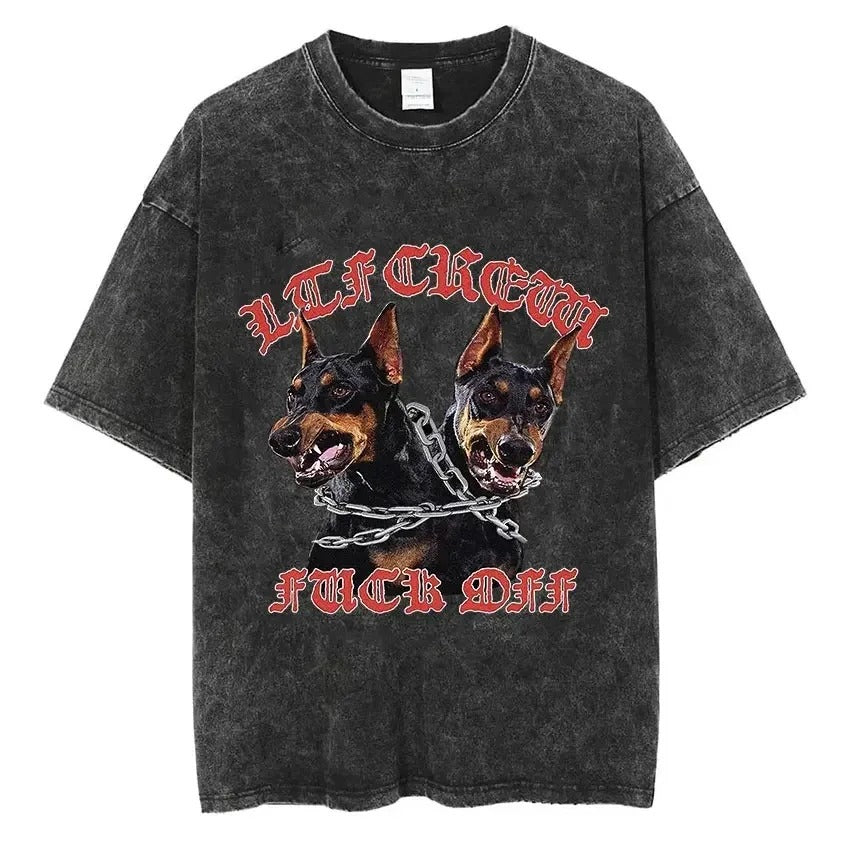 Rottweiler Doberman Retro Graphic Tee Men's Shirt