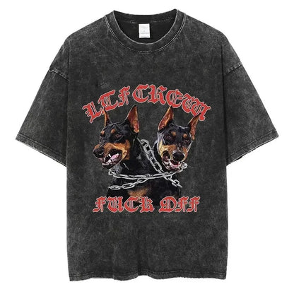 Rottweiler Doberman Retro Graphic Tee Men's Shirt