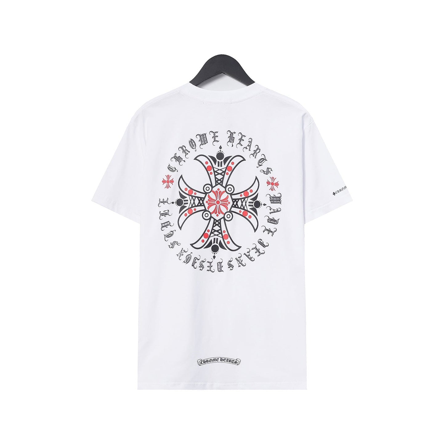 CHH Chrome Heart T Shirts Croix Cross Leather Printed Short Sleeve T-Shirt