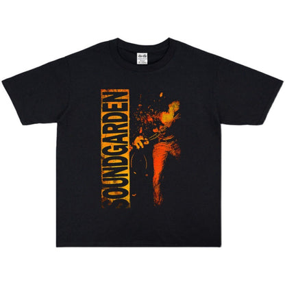 Rock Star T Shirt Soundgarden Band Washed Distressed T-shirt Short Sleeve Loose Cotton Men and Women