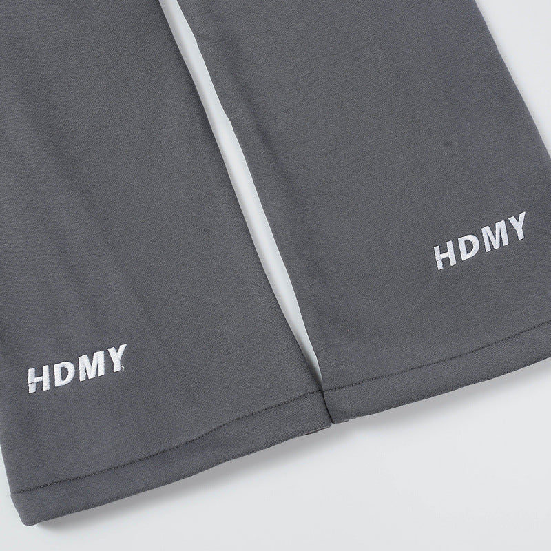 Cargo Pants Color Block Large Pocket Fleece Cotton Pants