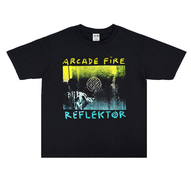 Rock Star T Shirt Arcade Fire Personalized Printed T-shirt Short Sleeve Cotton Men and Women