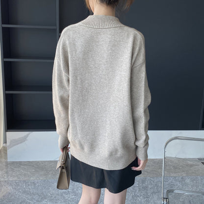 Women Cardigan Sweater Cardigan Single-Breasted V-neck Mid-Length Knitted Jacket 8t8278