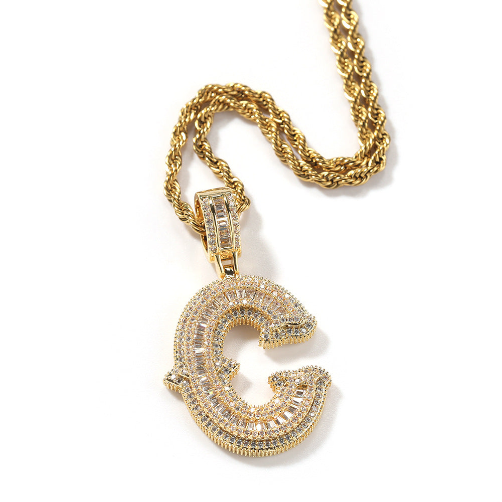 Jewelry Letter Necklace Fashion Full Diamond Barbed Rock Sugar Word Up St. Valentine's Spectrum