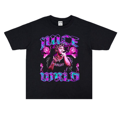 Rock Star T Shirt Juice WRLD Juice Rap Print T-shirt Short Sleeve Cotton Loose round Neck