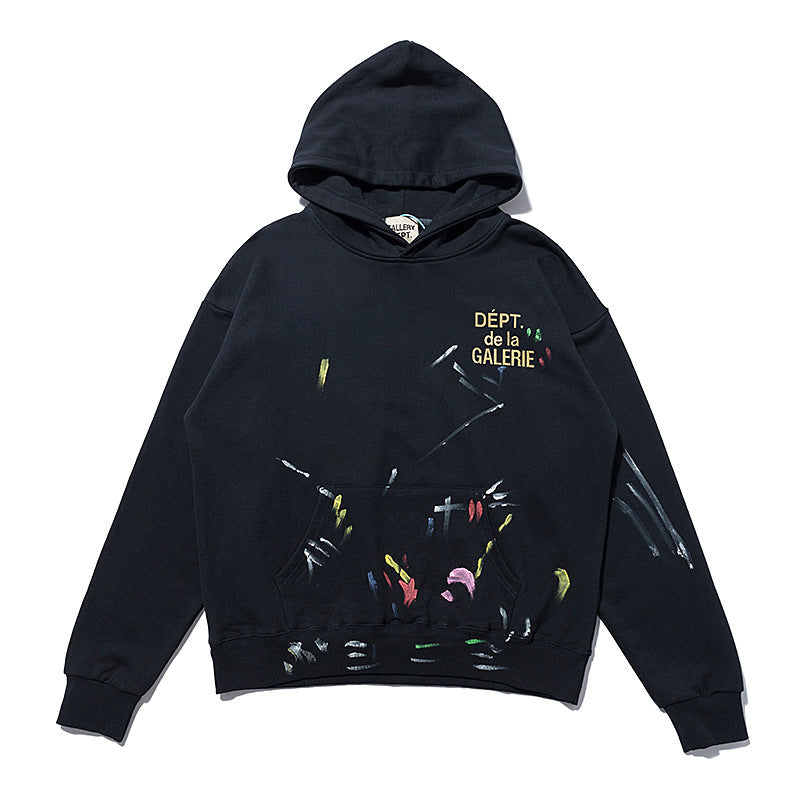 Gallery Dept Hoodie Paint-Splashing Style Graffiti Painted Sweater