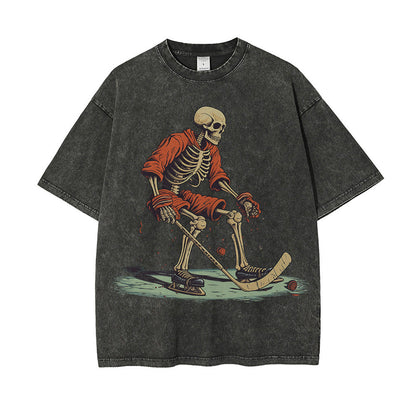 Pure Cotton Heavy Distressed Washed Graphic T shirts Hock