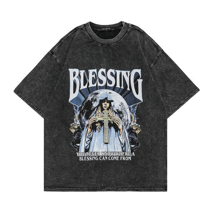 Men's T-Shirt Printed Short-Sleeved T-shirt Men's and Women's Casual Loose