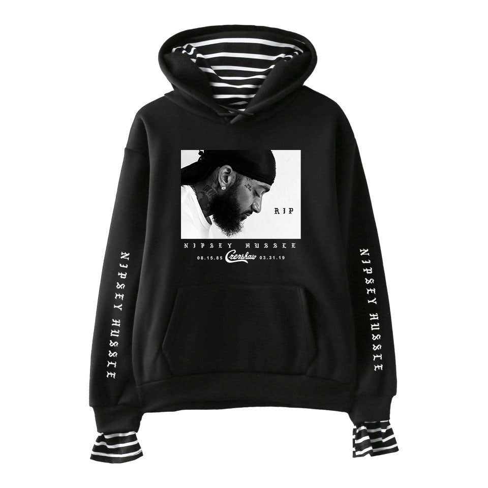 Nipsey Hussle Hoodie Rap Singer Trend False Two-Piece Sweaters
