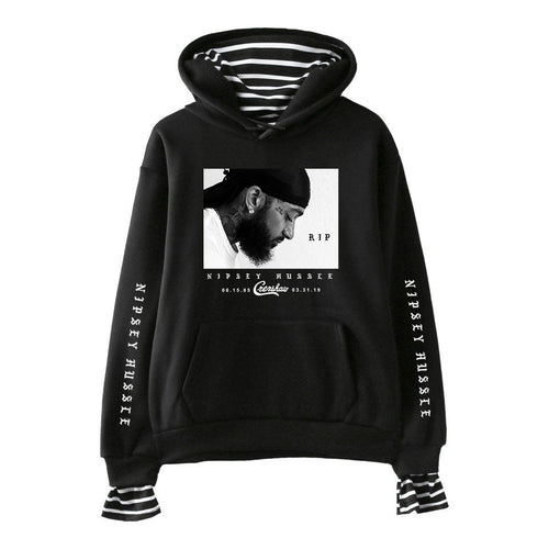 Nipsey Hussle Hoodie Rap Singer Trend False Two-Piece Sweaters